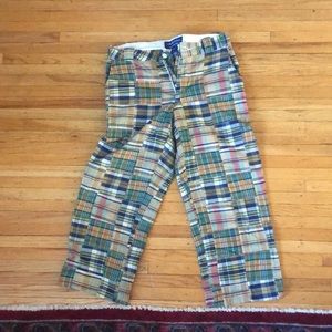 Madras straight leg cropped pants